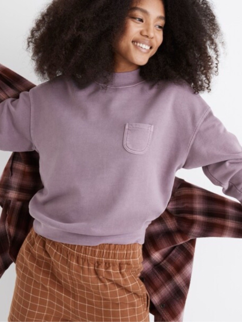 Madewell Garment-Dyed (Re)sourced Cotton Studio Mockneck Sweatshirt - XS